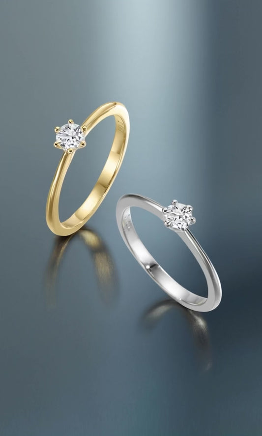 Solitaire ring 750/18K hvidguld Diamant 0.20 ct, w-si