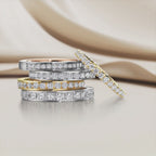 Memory ring 750/18K rødguld, 750/18K hvidguld Diamant 0.15 ct, 15 Sten , tw-vsi