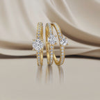 Solitaire ring 750/18K guld Diamant 0.47 ct, [Brillant], w-si, Diamant 0.18 ct, 18 Sten , [Brillant], w-si