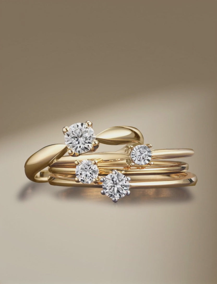 Solitaire ring 750/18K guld Diamant 0.10 ct, w-si