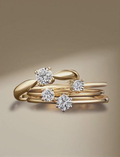 Solitaire ring 750/18K guld, 750/18K hvidguld Diamant 0.15 ct, w-si