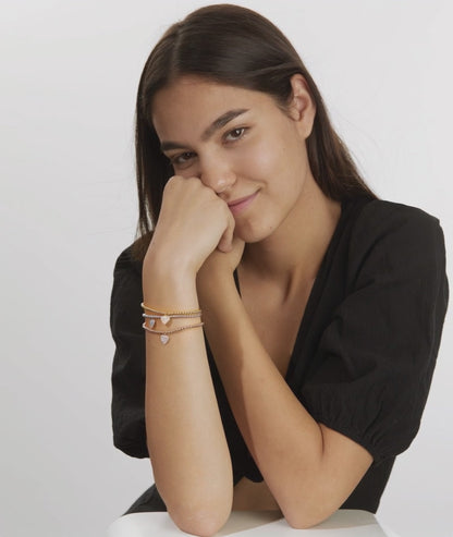 Armbånd Sølv Zirconia rose forgyldt Hjerte