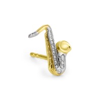 Ørestik 1 stk 750/18K guld saxofon-188246