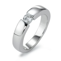 Solitaire ring Sølv Zirconia rhodineret-221682