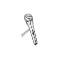 Ørestik 1 stk Sølv mikrofon-524654