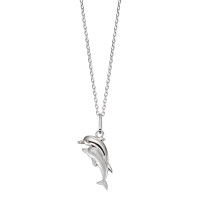 Halskæde med vedhæng Sølv Delfin 38-40 cm