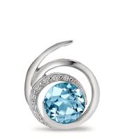 Vedhæng 750/18K hvidguld Topas blå, Diamant 0.035 ct, 6 Sten , [Brillant], w-si-558140