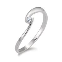 Solitaire ring 750/18K hvidguld Diamant hvid , 0.04 ct, [Brillant], w-si-564854