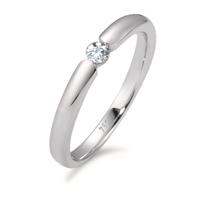 Solitaire ring 750/18K hvidguld Diamant hvid , 0.08 ct, [Brillant], w-si