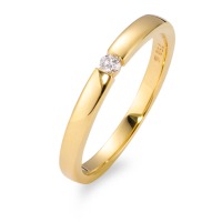 Solitaire ring 750/18K guld Diamant hvid , 0.05 ct, [Brillant], w-si