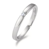 Solitaire ring 750/18K hvidguld Diamant hvid , 0.05 ct, [Brillant], w-si
