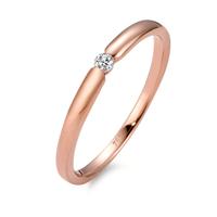 Solitaire ring 750/18K roseguld Diamant hvid , 0.04 ct, [Brillant], w-si