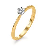 Solitaire ring 750/18K guld, 750/18K hvidguld Diamant 0.15 ct, w-si-570861