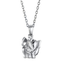 Halskæde med vedhæng Sølv rhodineret Elefant 36-38 cm