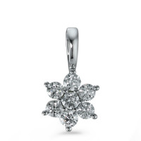 Vedhæng 750/18K hvidguld Diamant 0.24 ct, 7 Sten , [Brillant], w-si Blomst Ø7 mm-573396