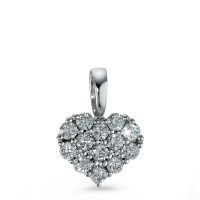 Vedhæng 750/18K hvidguld Diamant 0.18 ct, 13 Sten , [Brillant], w-si Hjerte-573398