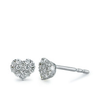 Ørestikker 750/18K hvidguld Diamant 0.20 ct, 26 Sten , [Brillant], w-si Hjerte Ø5 mm-573399