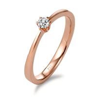 Solitaire ring 750/18K rødguld Diamant 0.10 ct, [Brillant], w-si