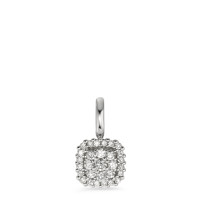 Vedhæng 750/18K hvidguld Diamant hvid , 0.25 ct, 29 Sten , [Brillant], w-si Ø8 mm-583558