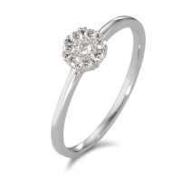 Solitaire ring 750/18K hvidguld Diamant hvid , 0.17 ct, 8 Sten , [Brillant], w-si Ø5.5 mm-583560