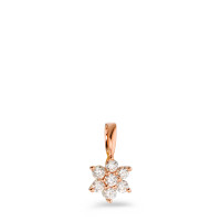 Vedhæng 750/18K rødguld Diamant hvid , 0.14 ct, 7 Sten , [Brillant], w-si Ø6 mm-583573