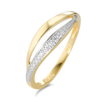 Fingerring 750/18K guld Diamant hvid , 0.06 ct, 12 Sten , [Brillant], w-si-583580