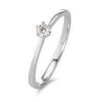 Solitaire ring 750/18K hvidguld Diamant 0.10 ct, w-si-584204
