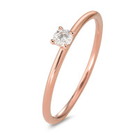 Solitaire ring 750/18K rødguld Diamant 0.10 ct, w-si
