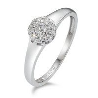 Solitaire ring 750/18K hvidguld Diamant 0.17 ct, 9 Sten , w-si-589829
