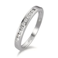 Memory ring 750/18K hvidguld Diamant 0.18 ct, 9 Sten , w-si