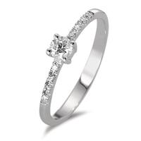 Solitaire ring 750/18K hvidguld Diamant 0.23 ct, 9 Sten , w-si-590790