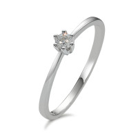 Solitaire ring 585/14 K hvidguld Diamant 0.10 ct, w-si-591948