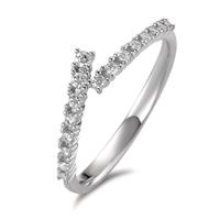 Fingerring 750/18K hvidguld Diamant 0.16 ct, 16 Sten , [Brillant], w-si-594915