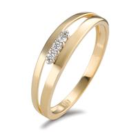 Fingerring 750/18K guld Diamant 0.05 ct, 3 Sten , [Brillant], w-si-594918