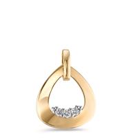 Vedhæng 750/18K guld Diamant 0.05 ct, 3 Sten , [Brillant], w-si tofarvet-594919