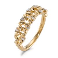 Fingerring 750/18K guld Diamant 0.05 ct, 9 Sten , [Brillant], w-si tofarvet-594948