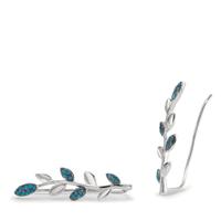 Øreskyder Sølv Zirconia blå rhodineret Ark