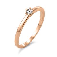Solitaire ring 750/18K rødguld Diamant hvid , 0.07 ct, [Brillant], w-si