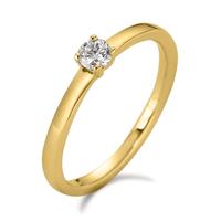 Solitaire ring 750/18K guld Diamant hvid , 0.15 ct, [Brillant], w-si