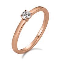 Solitaire ring 750/18K rødguld Diamant hvid , 0.15 ct, [Brillant], w-si-597357