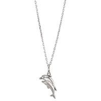 Halskæde med vedhæng Sølv rhodineret Delfin 38-40 cm