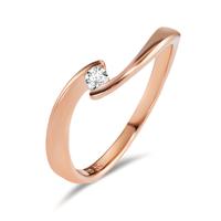 Solitaire ring 750/18K rødguld Diamant 0.06 ct, w-si