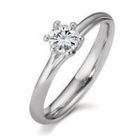 Solitaire ring 950 platin Diamant 0.40 ct, w-si, GIA-602532