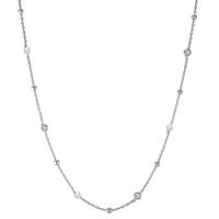 Collier Sølv Zirconia 3 Sten rhodineret Skinnende perler 40-44 cm-605288