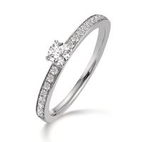 Solitaire ring 950 platin Diamant 0.34 ct, 17 Sten , w-si-606743