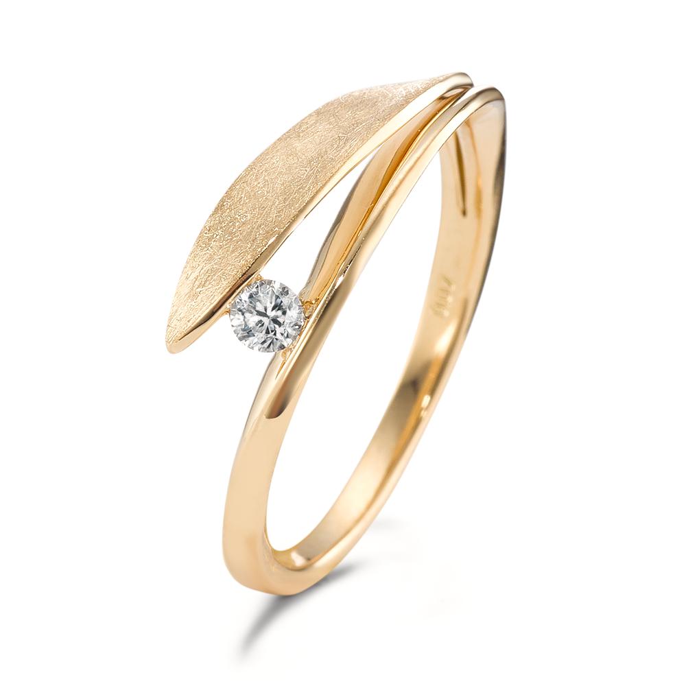 Fingerring 750/18K guld Diamant 0.07 ct, [Brillant], w-si-594945