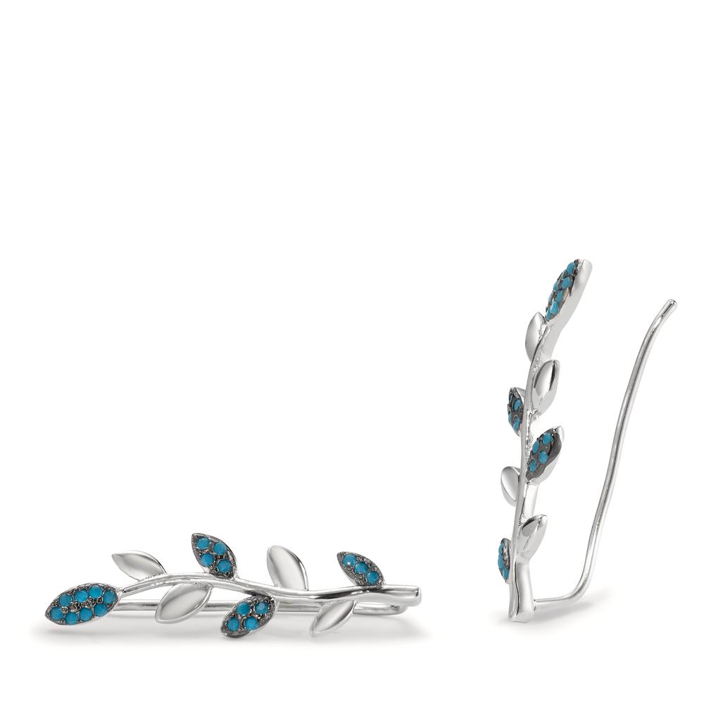 Øreskyder Sølv Zirconia blå rhodineret Ark-595546